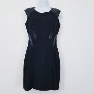 The Kooples Leather Details Sheath Dress Slit